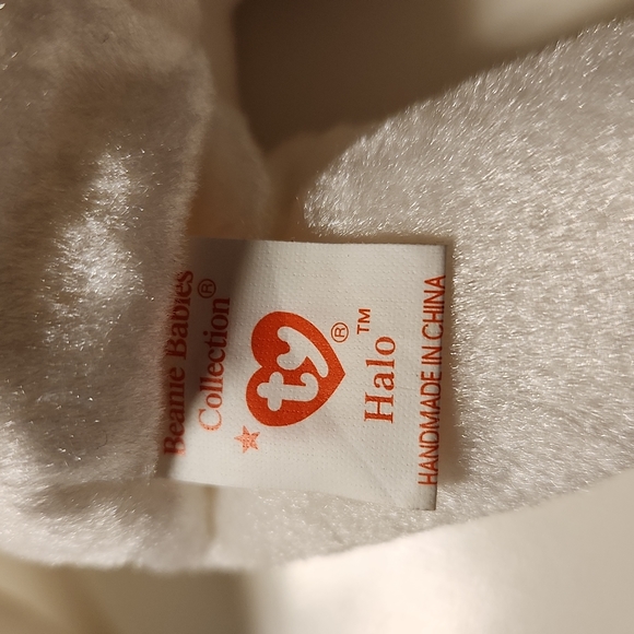 NWT RARE TY Beanie Baby Halo Angel w/ Brown Nose Pink Neck Bow. Original #466!!! - Picture 3 of 8